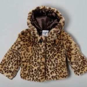 Mud Pie faux fur infant jacket - leopard - NWT